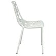 LeisureMod Devon Modern Indoor Outdoor Aluminum Dining Chair in White Set of 2