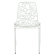 LeisureMod Devon Modern Indoor Outdoor Aluminum Dining Chair in White Set of 4