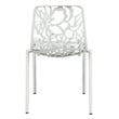 LeisureMod Devon Modern Indoor Outdoor Aluminum Dining Chair in White Set of 4