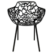 LeisureMod Devon Modern Indoor Outdoor Aluminum Dining Armchair Black