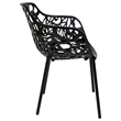 LeisureMod Devon Modern Indoor Outdoor Aluminum Dining Armchair Black