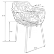 LeisureMod Devon Modern Indoor Outdoor Aluminum Dining Armchair Black