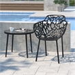 LeisureMod Devon Modern Indoor Outdoor Aluminum Dining Armchair Black
