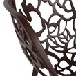 LeisureMod Devon Modern Indoor Outdoor Aluminum Dining Armchair Brown
