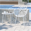 LeisureMod Devon Modern Indoor Outdoor Aluminum Dining Armchair White