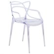 LeisureMod Modern Milan Intertwined Dining Side Chair in Clear