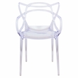 LeisureMod Modern Milan Intertwined Dining Side Chair in Clear Set of 2