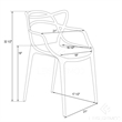 LeisureMod Modern Milan Intertwined Dining Side Chair in Clear Set of 2