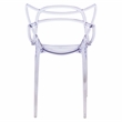 LeisureMod Modern Milan Intertwined Dining Side Chair in Clear Set of 4