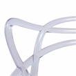 LeisureMod Modern Milan Intertwined Dining Side Chair in Clear Set of 4