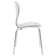 LeisureMod Oyster Dining Side Chair With Strong Metal Legs in Clear