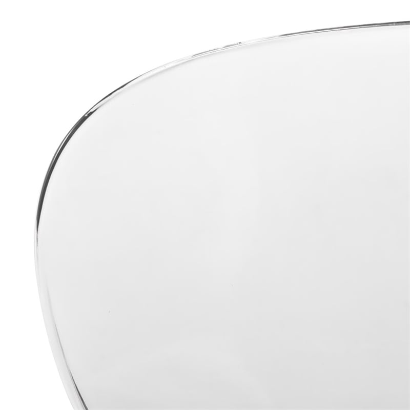 LeisureMod Oyster Dining Side Chair With Strong Metal Legs in Clear