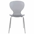 LeisureMod Oyster Dining Side Chair With Strong Metal Legs in Black Set of 2