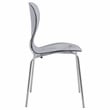 LeisureMod Oyster Dining Side Chair With Strong Metal Legs in Black Set of 2