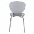 LeisureMod Oyster Dining Side Chair With Strong Metal Legs in Black Set of 2