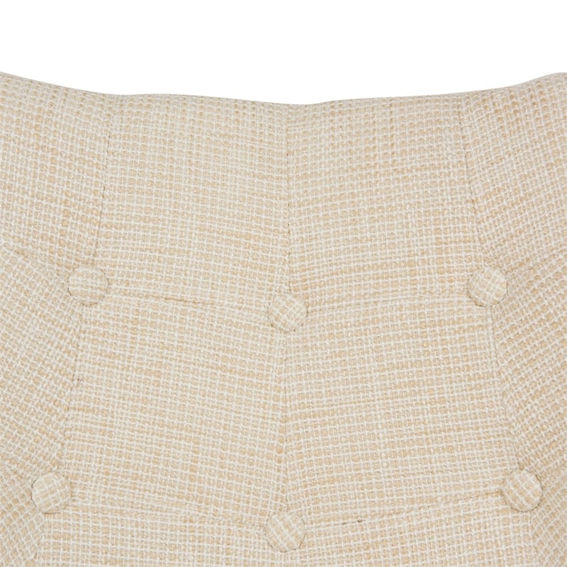 LeisureMod Mid-Century Willow Beige Twill Fabric Eiffel Base Rocking Chair