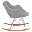 LeisureMod Mid-Century Willow Gray Twill Fabric Eiffel Base Rocking Chair