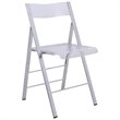 LeisureMod Modern Menno Acrylic Chrome Dining Folding Chair in Clear