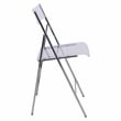 LeisureMod Modern Menno Acrylic Chrome Dining Folding Chair in Clear Set of 2