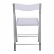 LeisureMod Modern Menno Acrylic Chrome Dining Folding Chair in Clear Set of 2