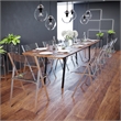 LeisureMod Modern Menno Acrylic Chrome Dining Folding Chair in Clear Set of 4