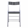 LeisureMod Modern Menno Acrylic Chrome Dining Folding Chair in Black