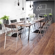 LeisureMod Modern Menno Acrylic Chrome Dining Folding Chair in Black