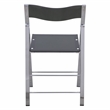 LeisureMod Modern Menno Acrylic Chrome Dining Folding Chair in Black Set of 2