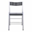 LeisureMod Modern Menno Acrylic Chrome Dining Folding Chair in Black Set of 4