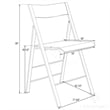 LeisureMod Modern Menno Acrylic Chrome Dining Folding Chair in Black Set of 4