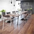 LeisureMod Modern Menno Acrylic Chrome Dining Folding Chair in Black Set of 4