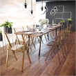LeisureMod Modern Menno Acrylic Gold Dining Folding Chair in Clear