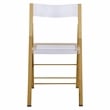 LeisureMod Modern Menno Acrylic Gold Dining Folding Chair in Clear Set of 2