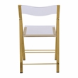 LeisureMod Modern Menno Acrylic Gold Dining Folding Chair in Clear Set of 2