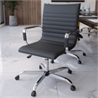 LeisureMod Harris Modern Faux Leather Executive Swivel Office Chair in Black