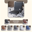 LeisureMod Harris Modern Faux Leather Executive Swivel Office Chair in Black