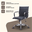 LeisureMod Harris Modern Faux Leather Executive Swivel Office Chair in Black