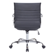 LeisureMod Harris Modern Faux Leather Executive Swivel Office Chair in Black