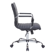 LeisureMod Harris Modern Faux Leather Executive Swivel Office Chair in Gray