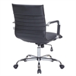 LeisureMod Harris Modern Faux Leather Executive Swivel Office Chair in Gray