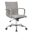LeisureMod Harris Modern Faux Leather Executive Swivel Office Chair in Tan