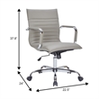 LeisureMod Harris Modern Faux Leather Executive Swivel Office Chair in Tan