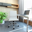 LeisureMod Harris Modern Leather Adjustable Swivel Office Chair in White