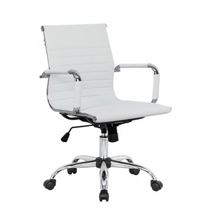 leisuremod harris modern leather adjustable swivel office chair