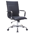 LeisureMod Harris High Back Leatherette Executive Swivel Office Chair in Black