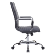 LeisureMod Harris High Back Leatherette Executive Swivel Office Chair in Black