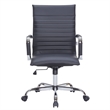 LeisureMod Harris High Back Leatherette Executive Swivel Office Chair in Black