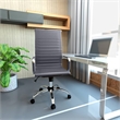 LeisureMod Harris High Back Leatherette Executive Swivel Office Chair in Gray