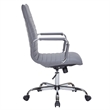 LeisureMod Harris High Back Leatherette Executive Swivel Office Chair in Gray