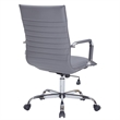 LeisureMod Harris High Back Leatherette Executive Swivel Office Chair in Gray